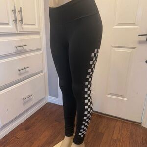 Black Aviator Nation Leggings with Checkered Side size medium